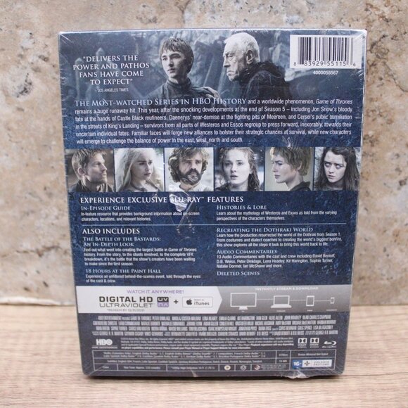Game of Thrones: The Complete Sixth Season (4-Disc Blu-ray Set, 2016) Sealed - Picture 2 of 3